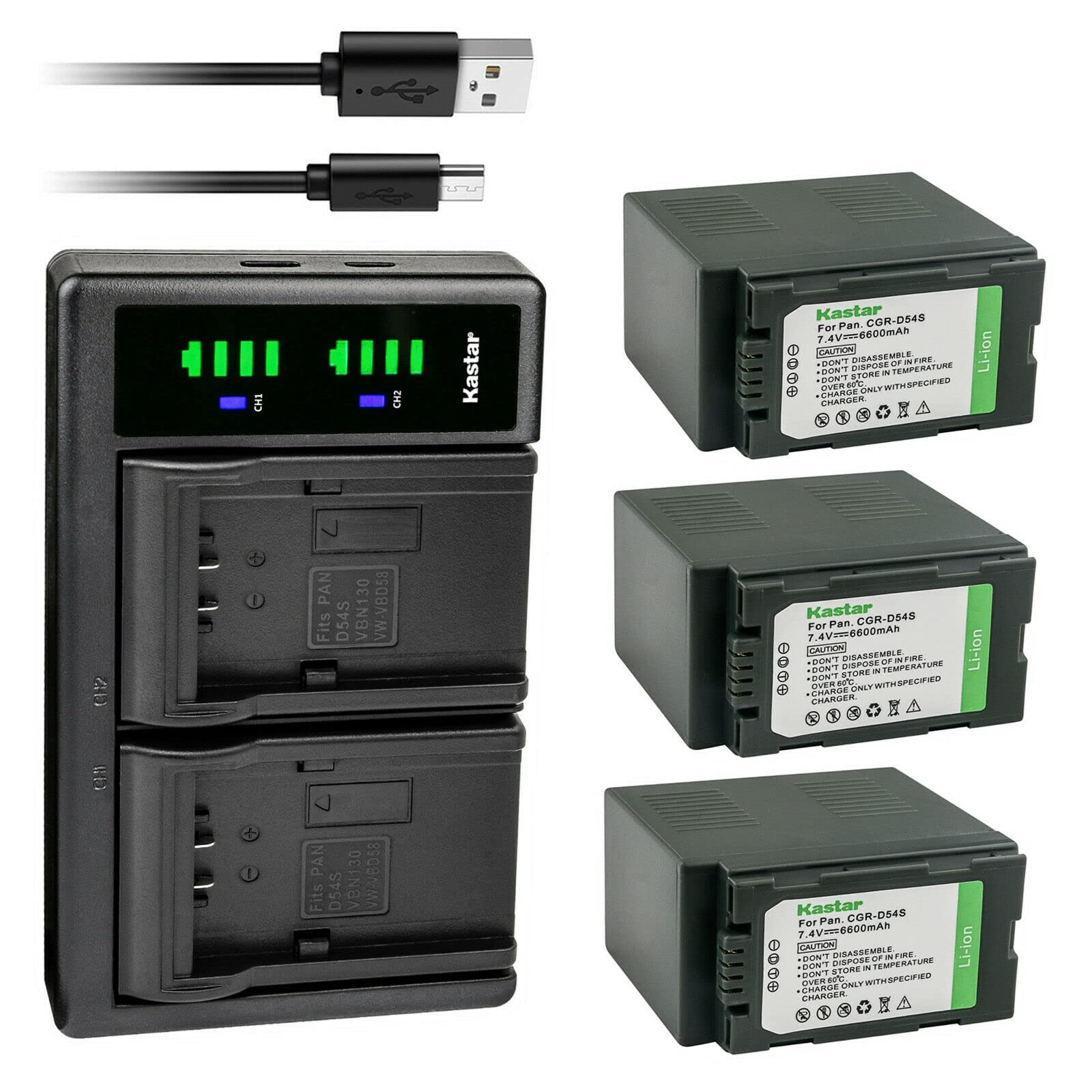 Amazon.com: Kastar 3-Pack CGA-D54 Battery and LTD2 USB Charger